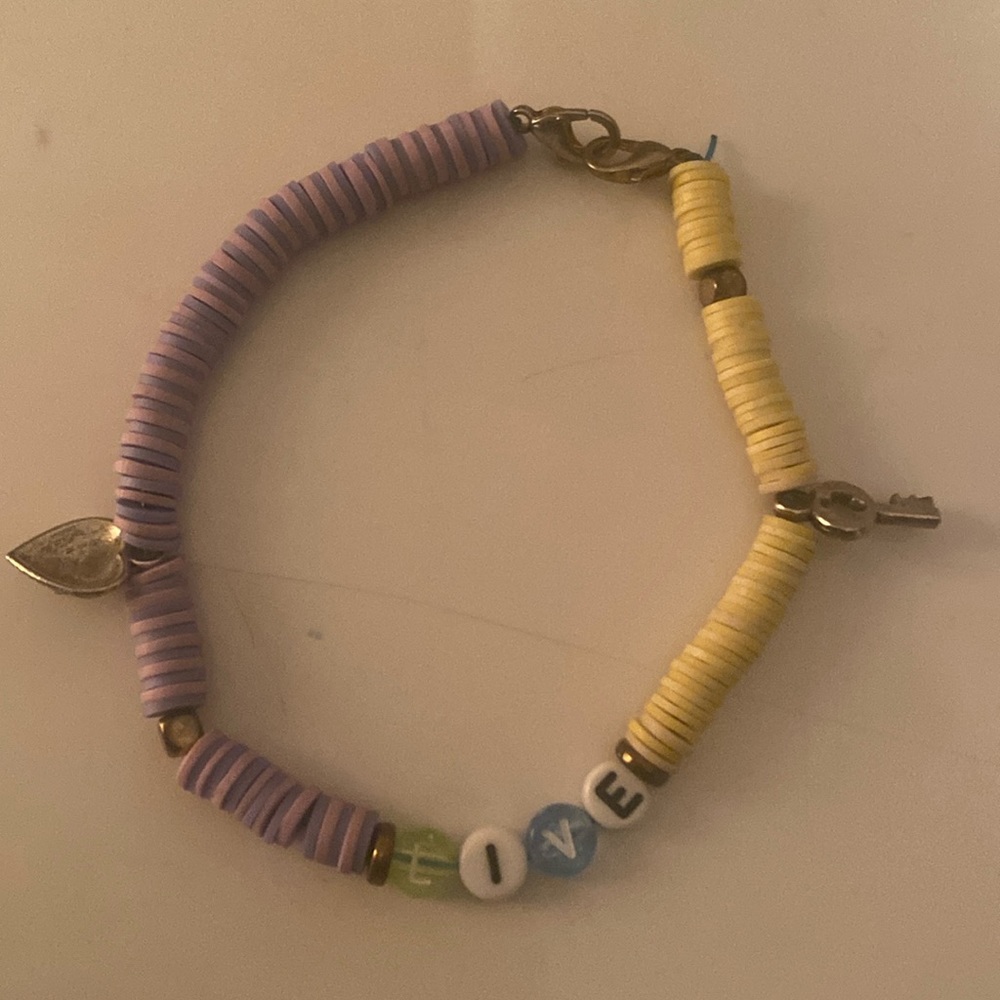 LIVE clay bead anklet